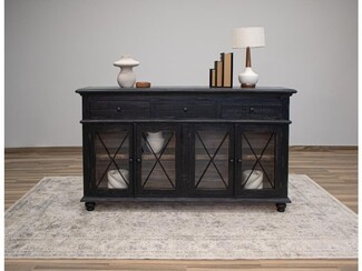 Credenza: X Mullion Doors Vintage X-Mullion Glass Sideboard