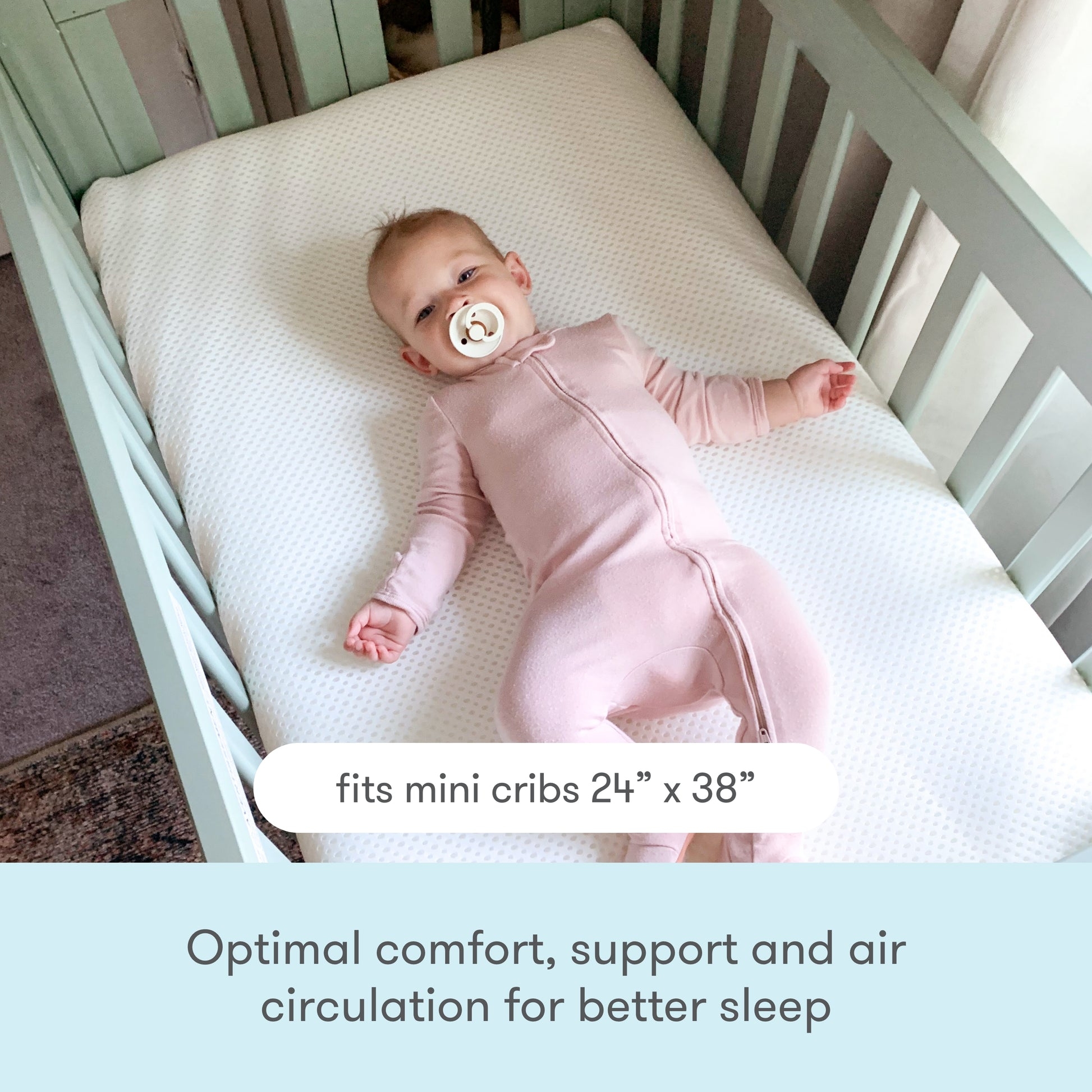 Crib Mattress for Modern Mini Crib Size with Breathable Texture