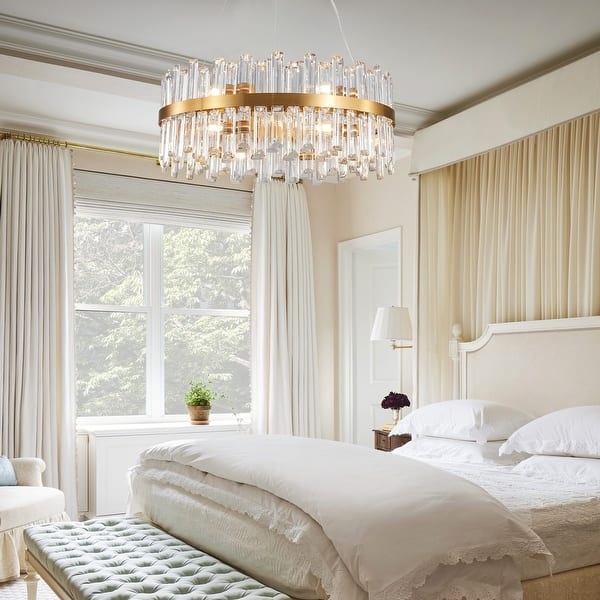Crystal Chandelier Rod Tiers Modern Crystal Drum Chandelier