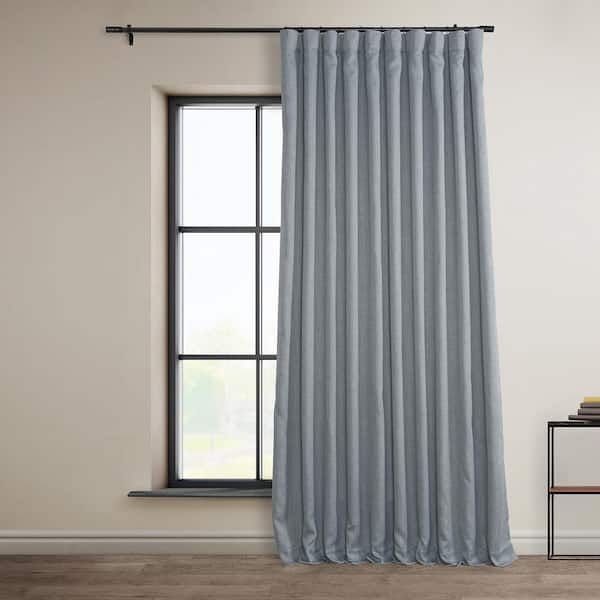 Curtain Panel Extra Wide Width Heathered Faux Linen Panels