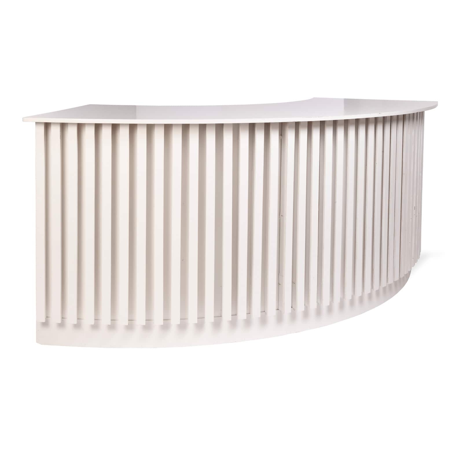 Curved Bar: Cream Reception Counter with Fluted Panelling