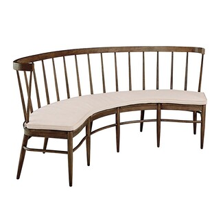 Curved Bench Windsor Back Semicircular Wood Dining Seating