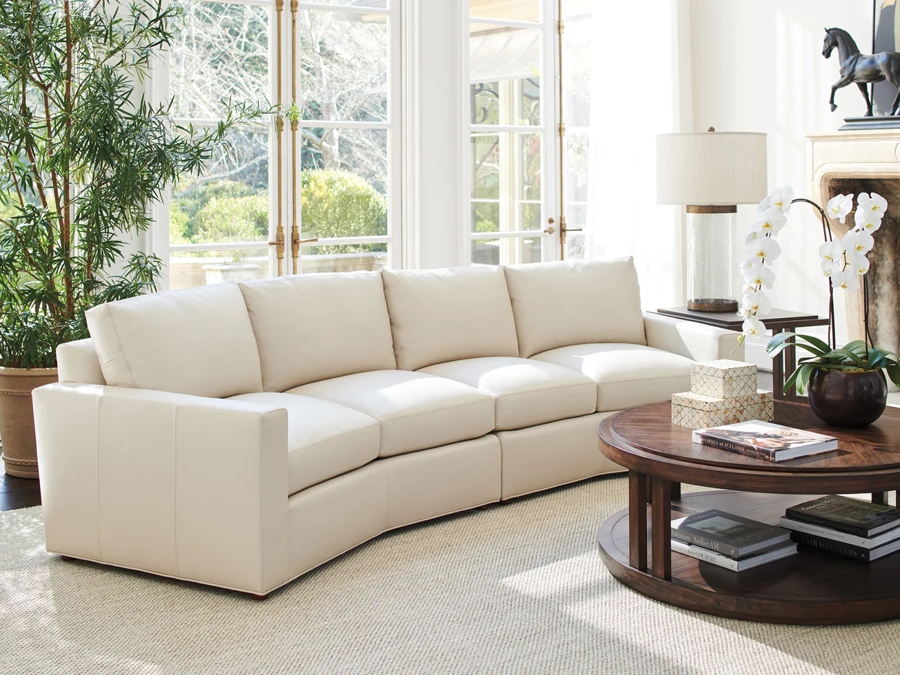 Ivory Leather Couch