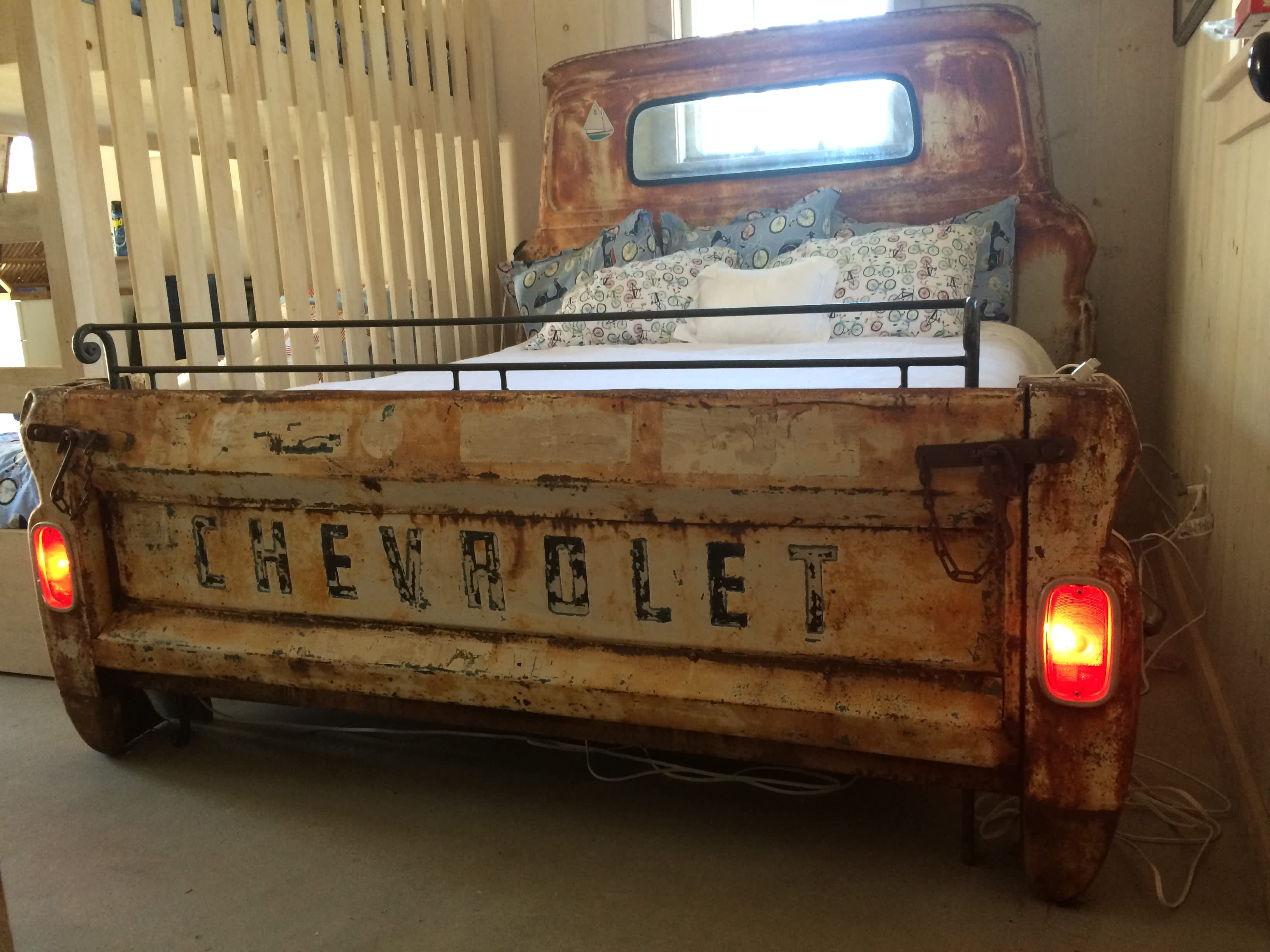 Custom Bed Frame Truck Tailgate with Rust Patina Detail