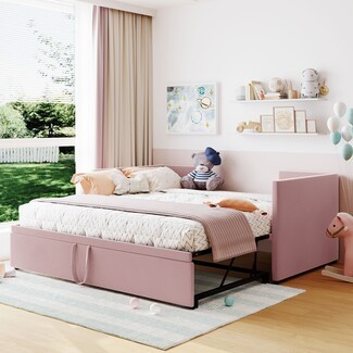 Daybed with Extendable Design and Pop Up Trundle