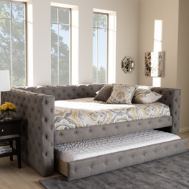 Daybed with Track Arm Profile and Deep Button Tufting