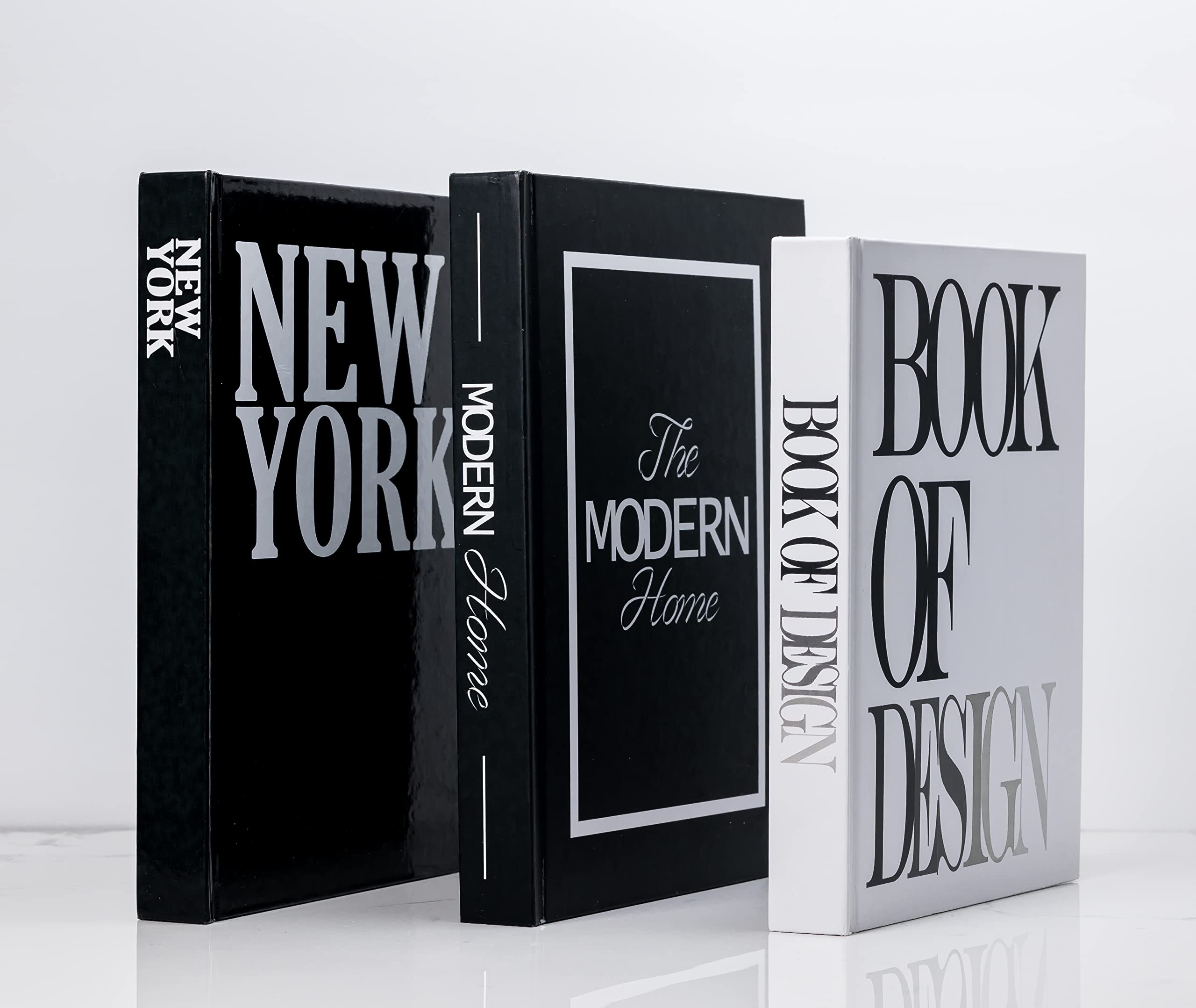 Decorative Books with Glossy Finish and Vertical Spine Text