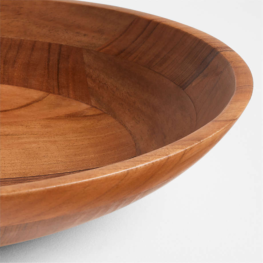 Decorative Bowl in Acacia Wood with Visible Grain Centerpiece