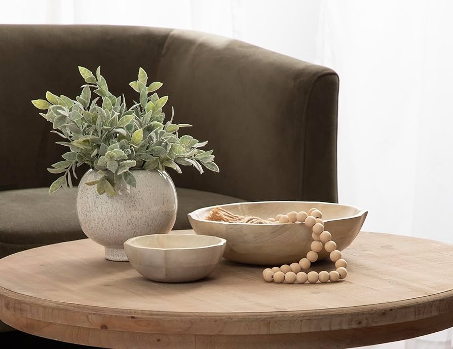 Decorative Bowl with Lotus Scalloped Rim and Carved Facets
