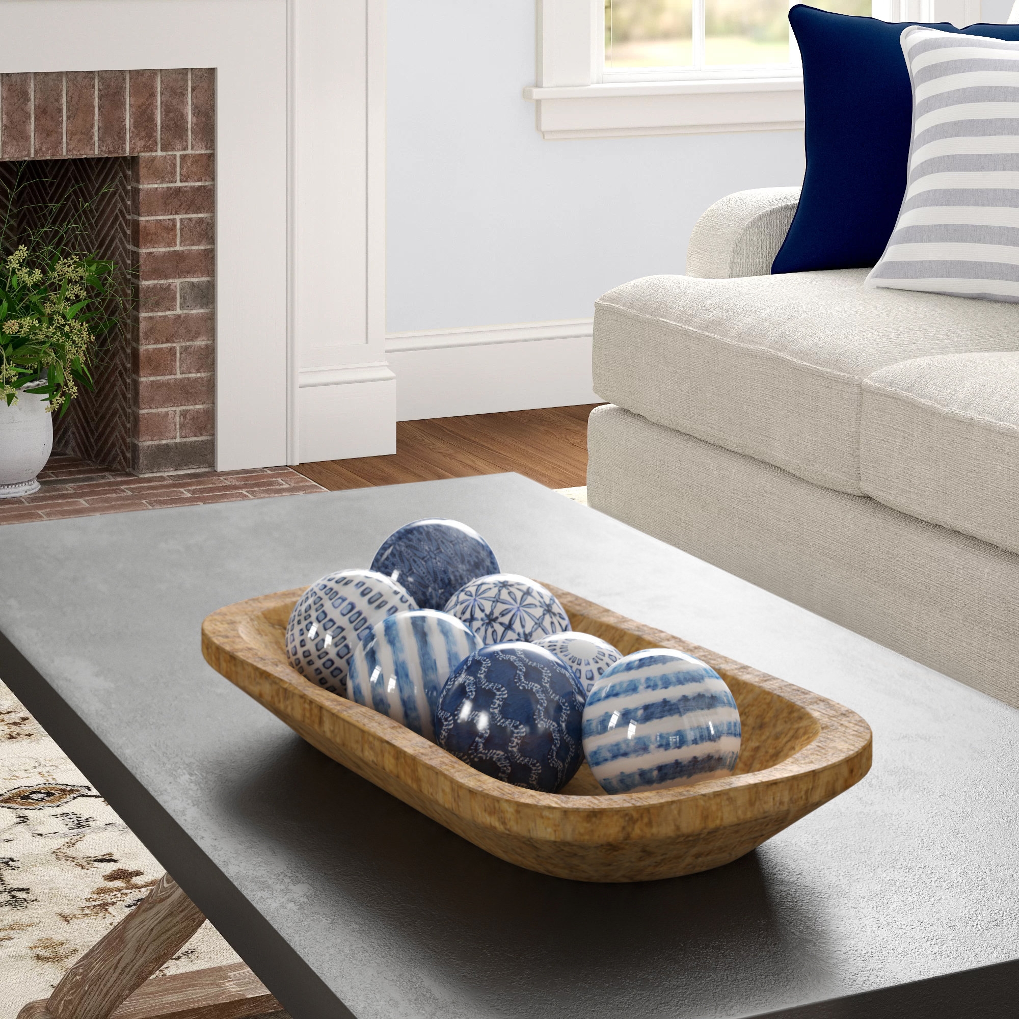 Decorative Dough Bowl in Paulownia Wood as a Boat Shaped Vessel