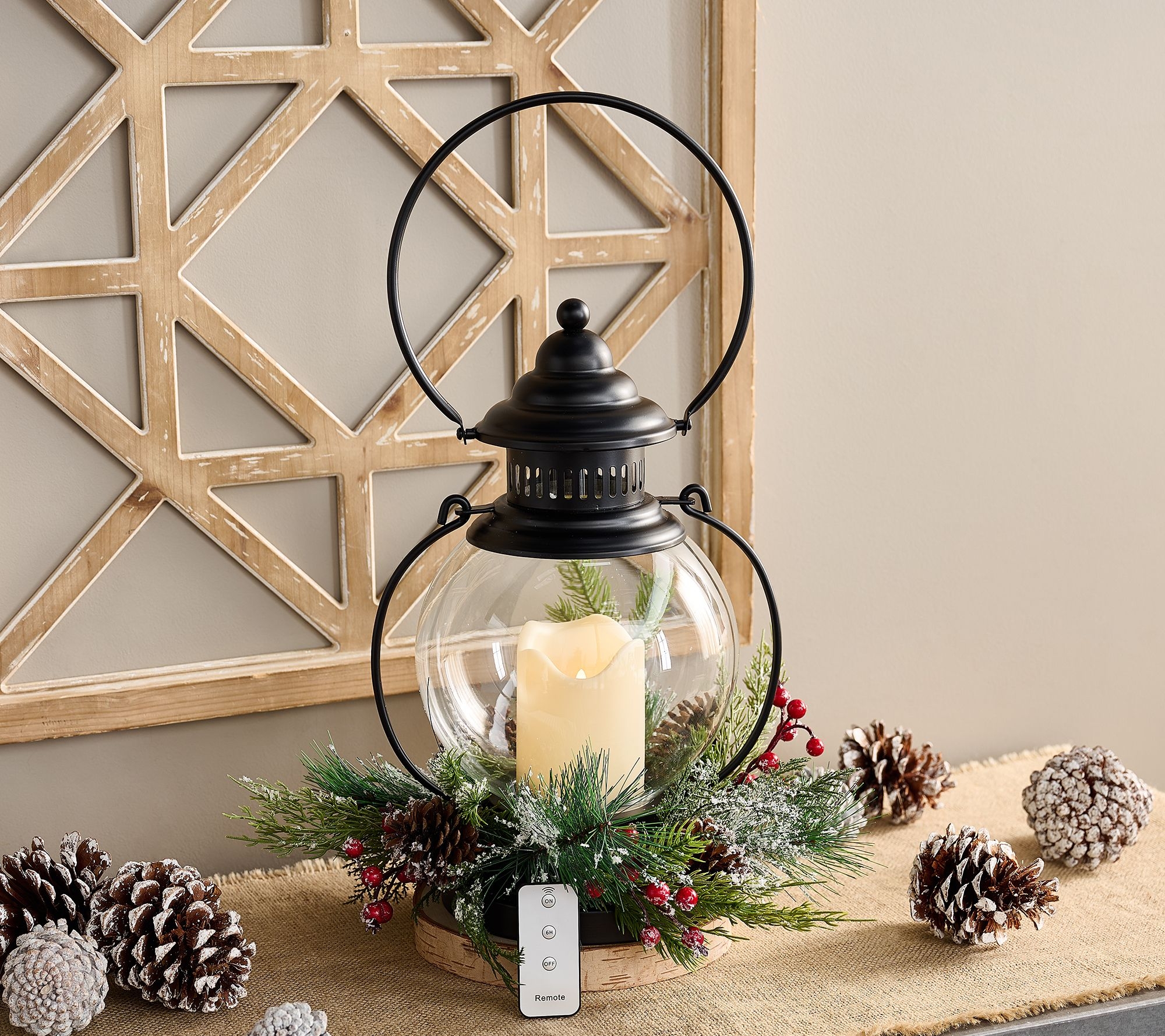 Decorative Lantern Glass Globe Base Black Glass Globe Lantern