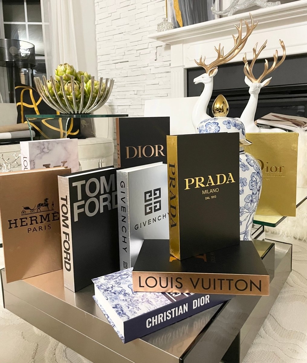 Decorative Storage Books with Hidden Compartment and Fashion Logos