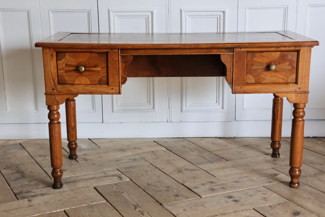 Desk with Starburst Marquetry and Natural Ash Cherry Wood