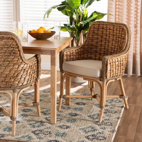 Dining Armchair Thick Woven Texture Woven Coastal Armchair