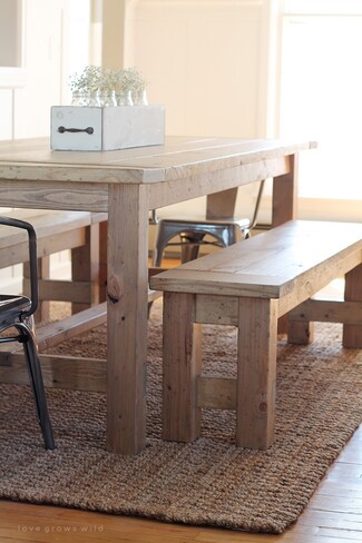 Dining Bench: Rustic Wooden Dining Bench with Chunky Legs