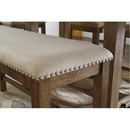 Dining Bench Warm Brown Upholstered Textured Fabric
