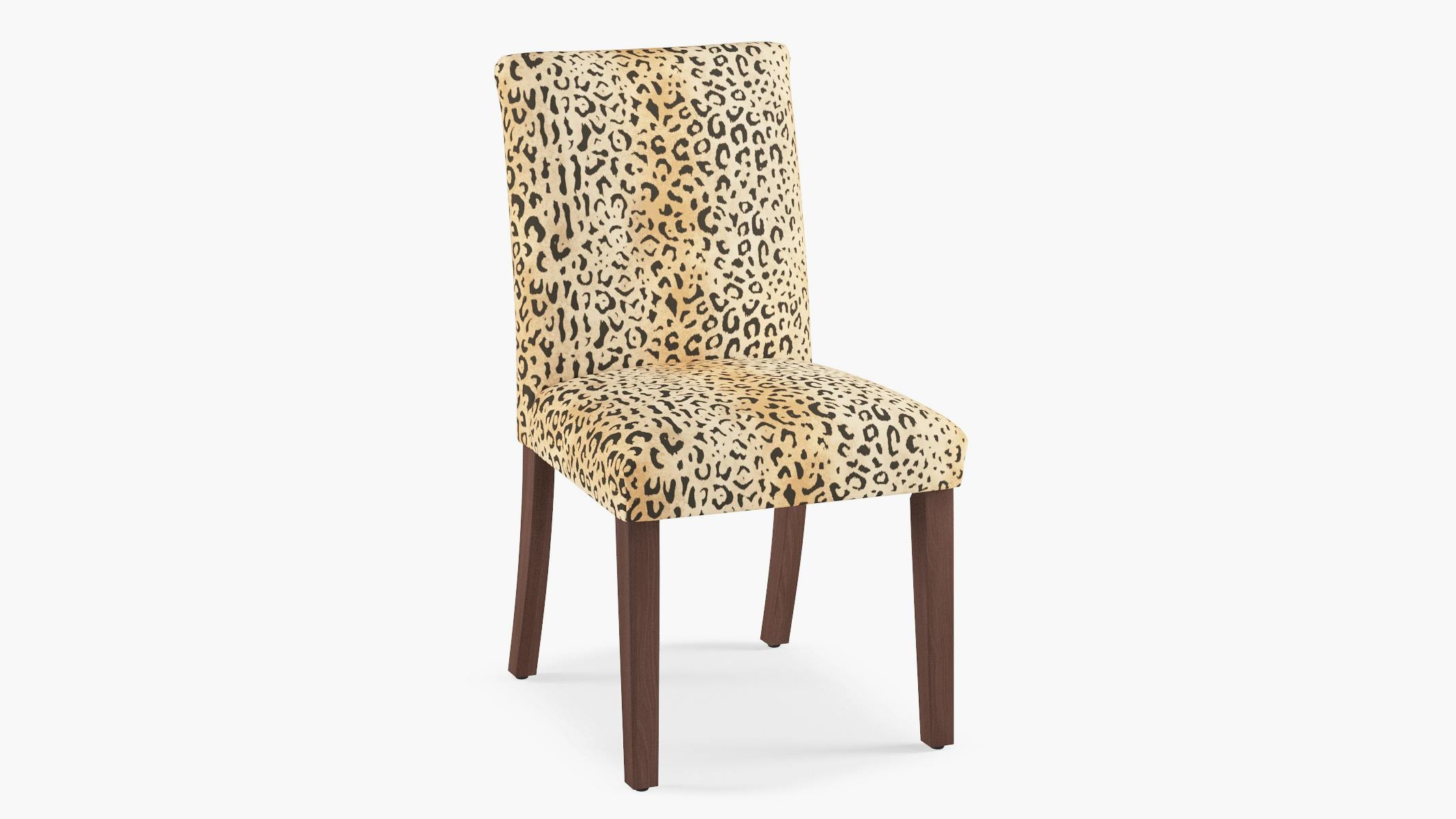 Dining Chair featuring Espresso Tapered Legs and Leopard