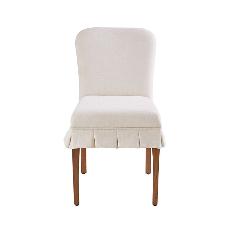 Dining Chair: Pearl Upholstered Side Chair With Box Pleat Skirt