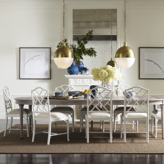 Dining Chair with Bamboo Style Frame and White Chippendale Dining Chairs