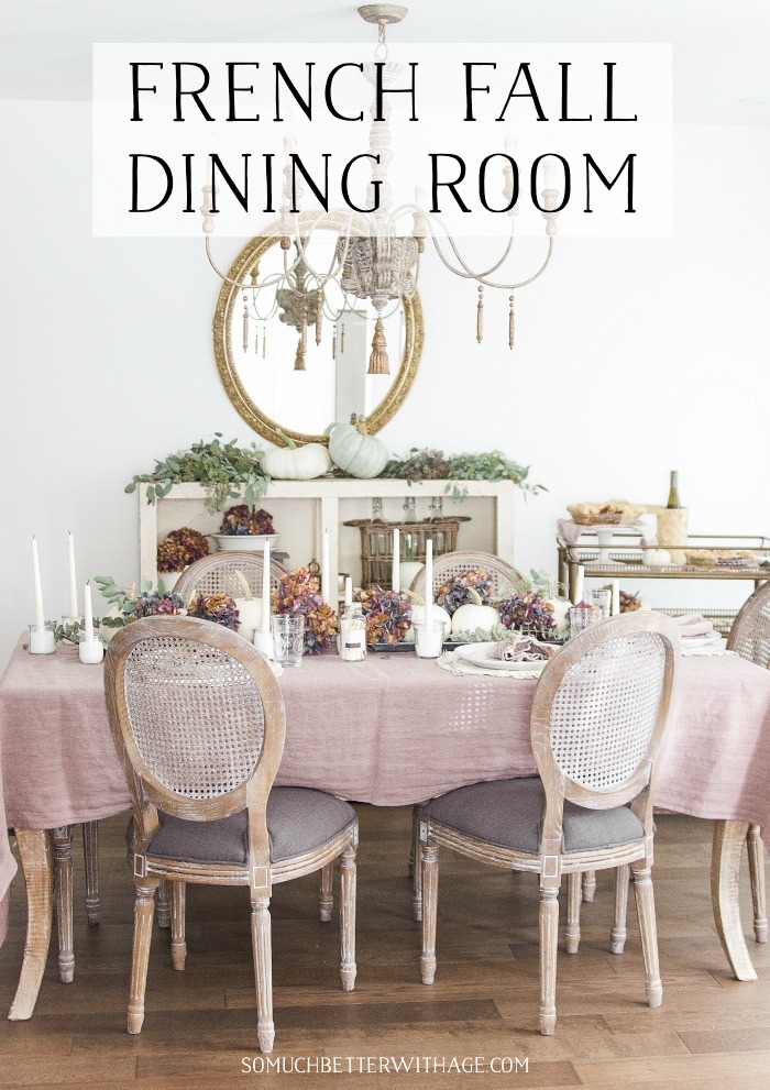 Dining Chair with Cane Oval Back and Dusty Rose Fall Decor