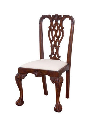 Dining Chair with Scrolled Top Rail and Ball and Claw Foot Side Chair