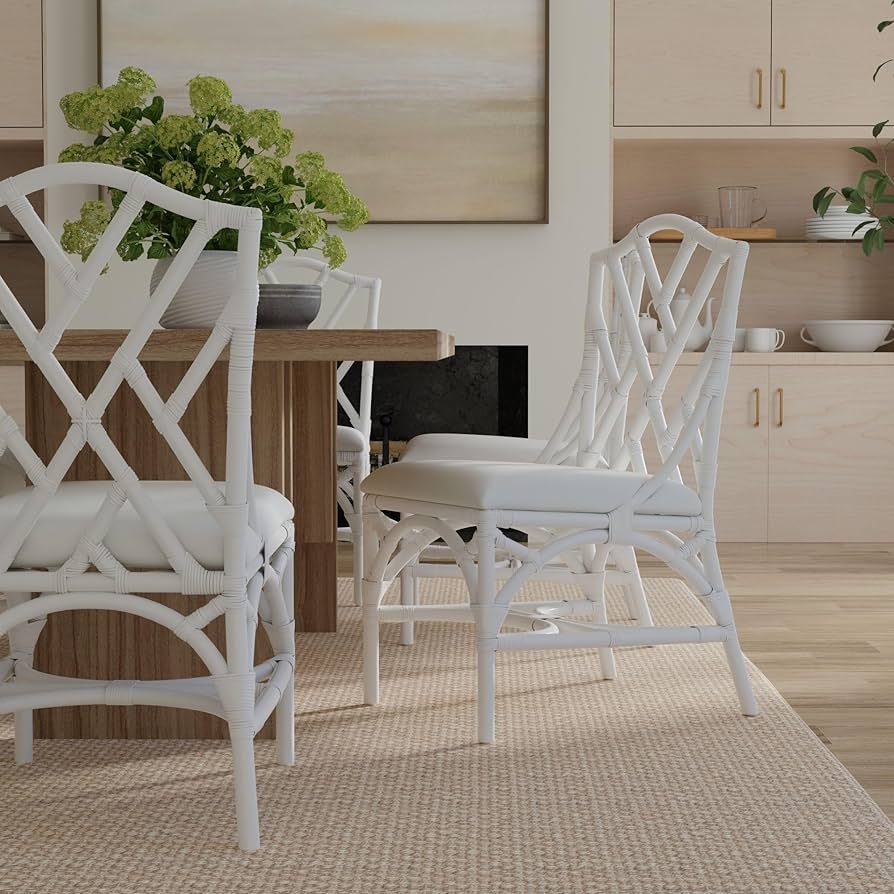 Dining Chair with Wrapped Joints and White Chippendale Dining Chairs