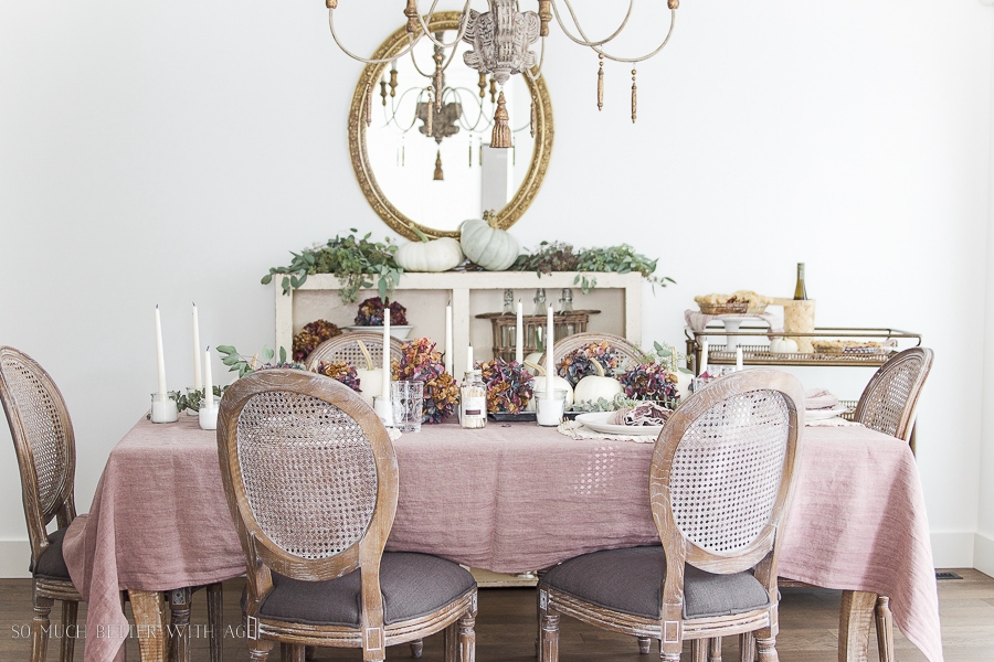 Dining Room Set for Medallion Back Chairs and Fall Pumpkins