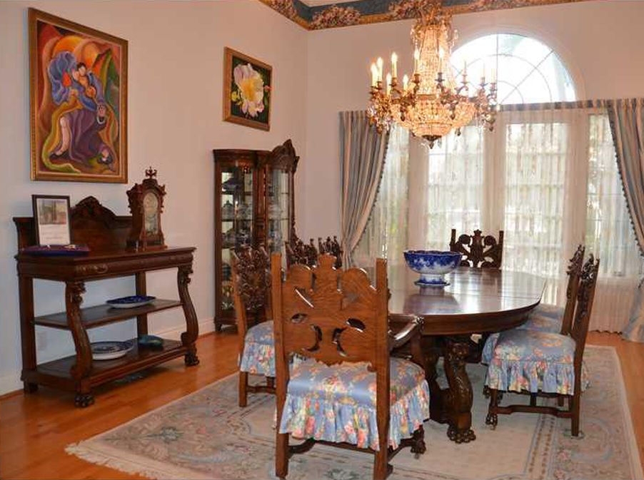Dining Room Set Ruffled Skirts and Intricate Carving