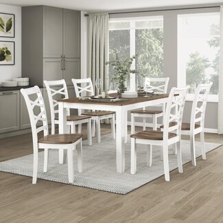 Dining Set: Cherry Wood Top Kitchen Set with Cross Backs