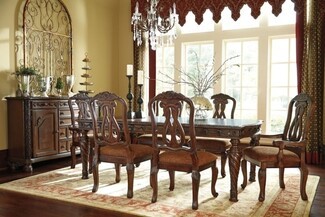Dining Set featuring Twisted Legs and Scroll Back Chairs