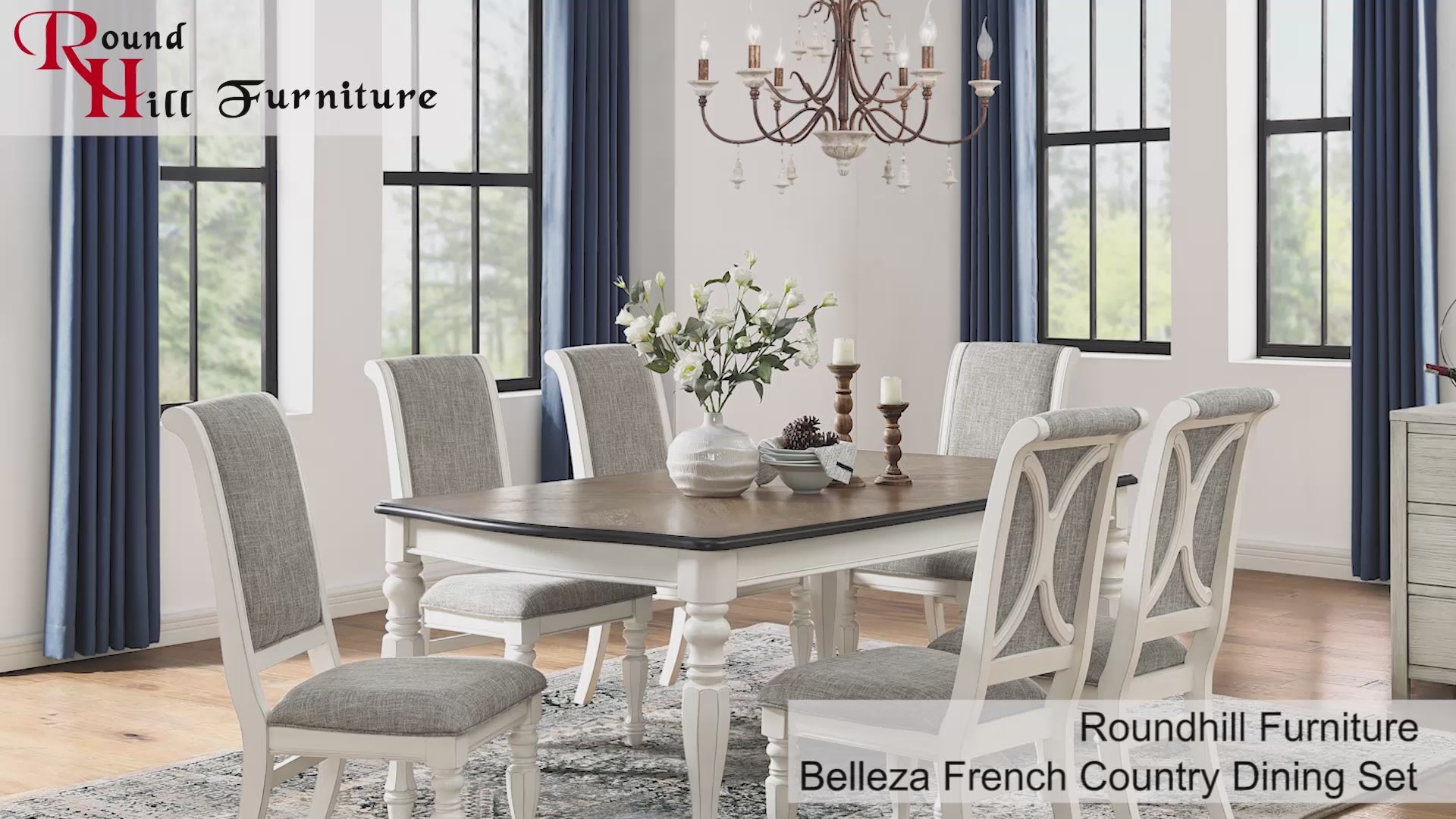Dining Set with Decorative Back Chairs and Weathered Oak Top