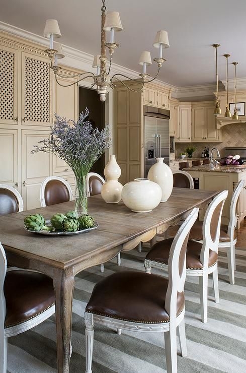 Dining Set with Oval Back Chairs and Scalloped Table Apron
