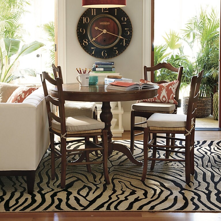 Dining Set with Satin Walnut Finish and Round Pedestal Base