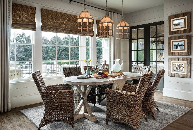 Dining Set with Wicker Armchairs and Oval Trestle Dining Table