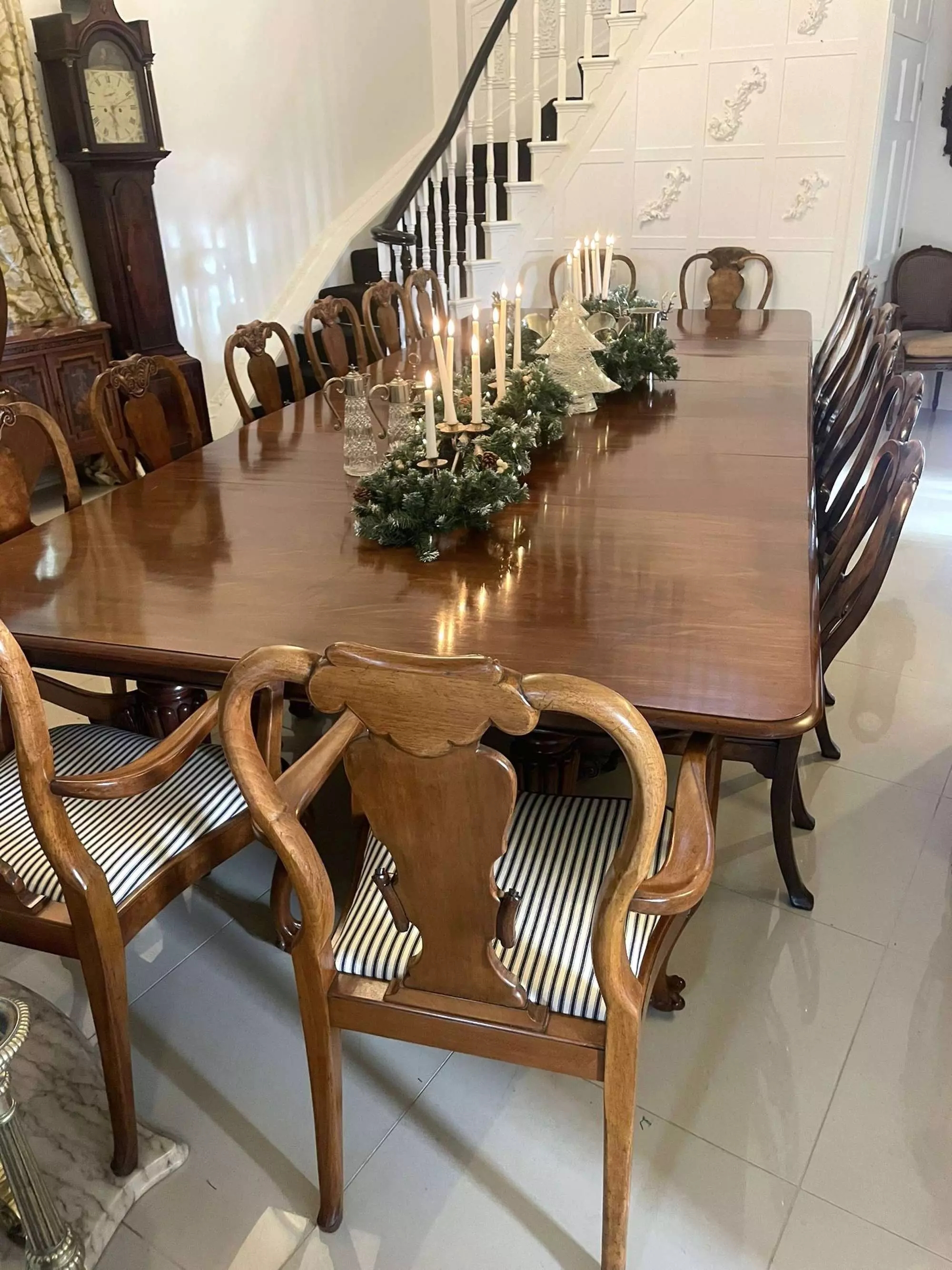 Dining Table 16 Seater Antique Figured Mahogany Wood