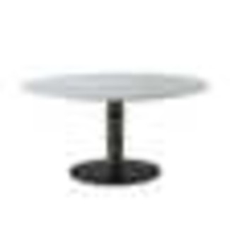 Dining Table: Circular Silhouette Black Pedestal Table