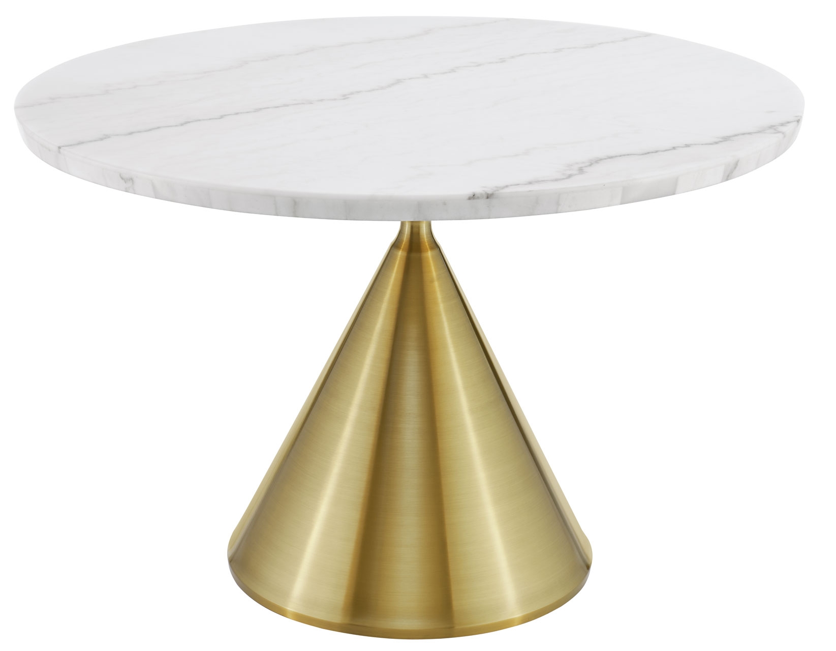 Dining Table: Conical Pedestal White Marble Bistro Table