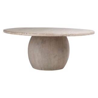 Dining Table Featuring Ball Pedestal in Reclaimed Pine
