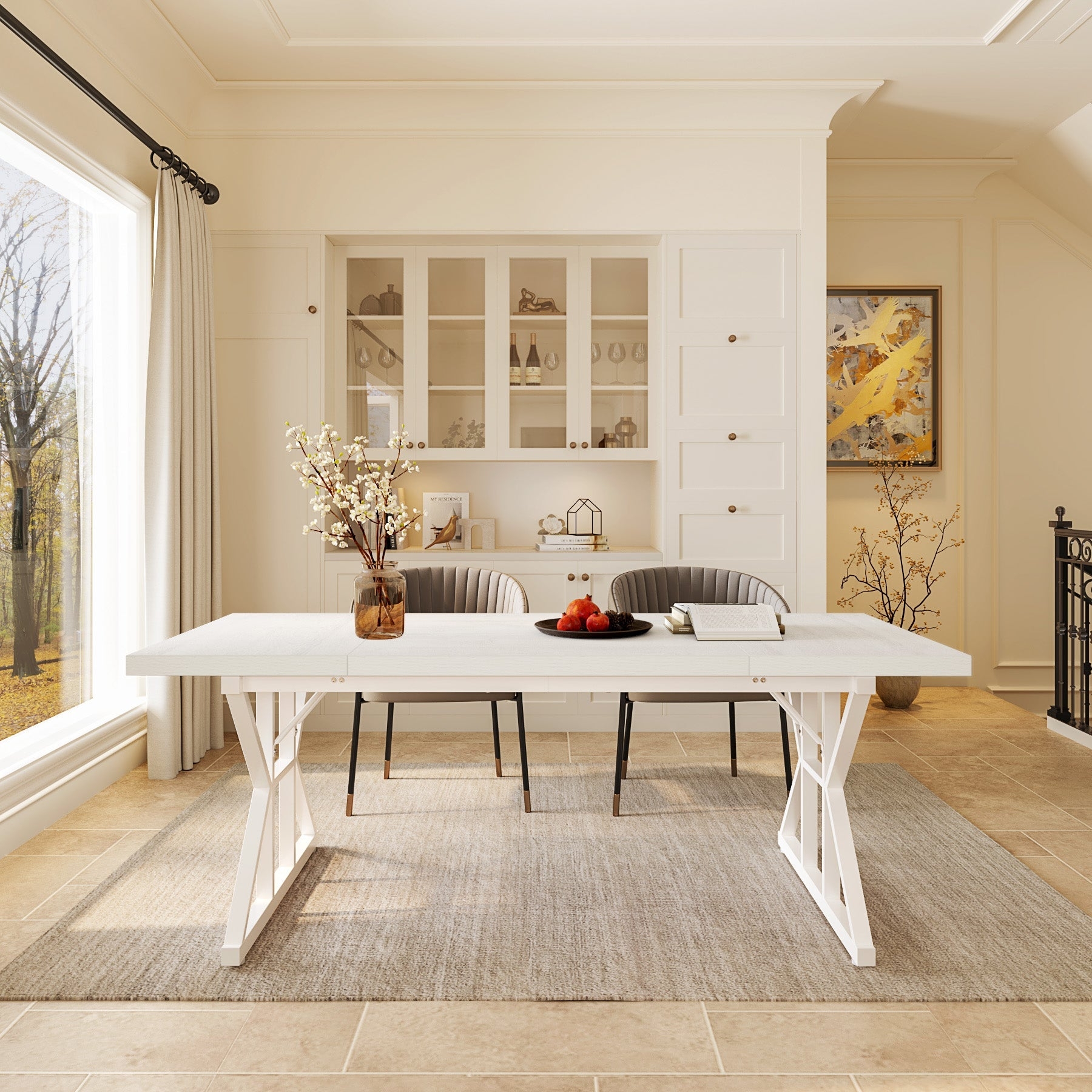 White Farmhouse Dining Room Table