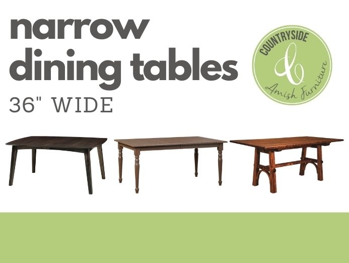 Dining Table: Mission Style Narrow Profile Solid Wood