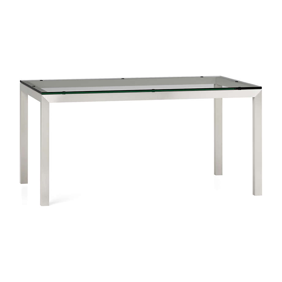 Dining Table Parsons Style with Stainless Steel Base