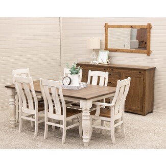 Dining Table Set: Barn Door Buffet Sideboard and Turned Legs