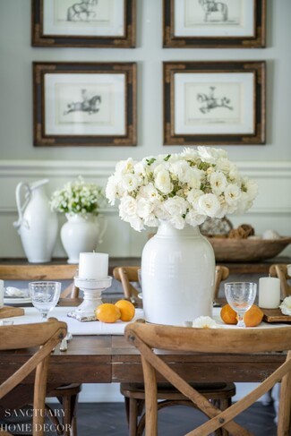 Dining Table Set: Cross Back Chairs and Summer Citrus Styling
