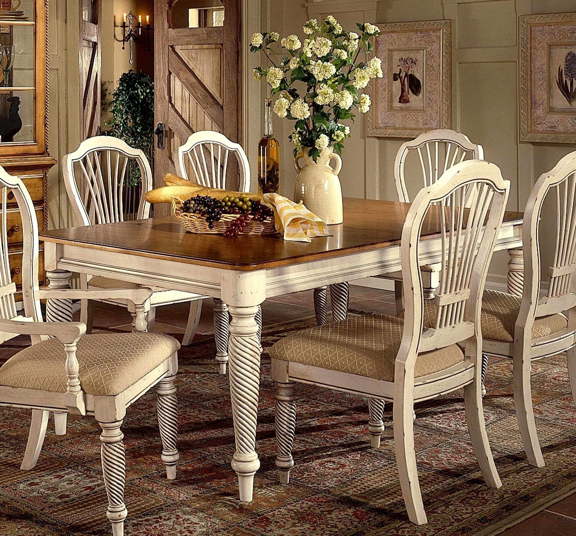 Dining Table Set Featuring Barley Twist Legs and Fan Slat Backs