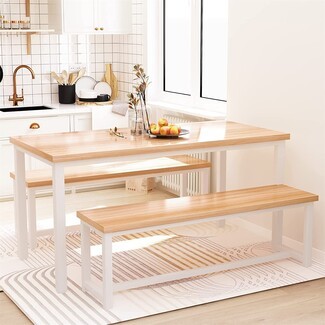 Dining Table Set: Small Space Breakfast Nook with Slim Profile