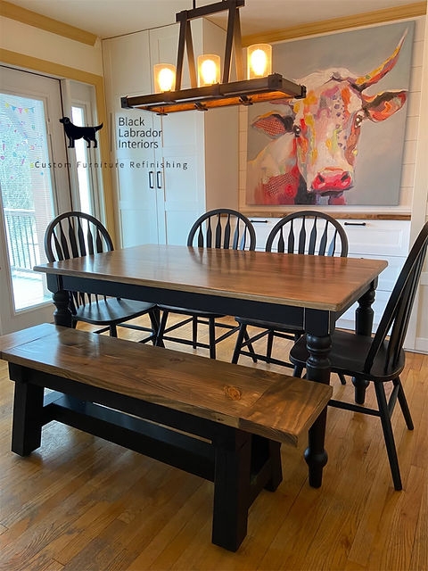 Dining Table Spindle Back Chairs and Turned Wood Legs