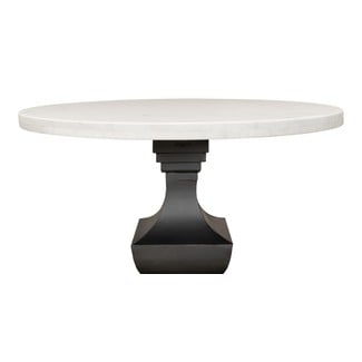 Dining Table: Tiered Collar Black Pedestal Dining Table