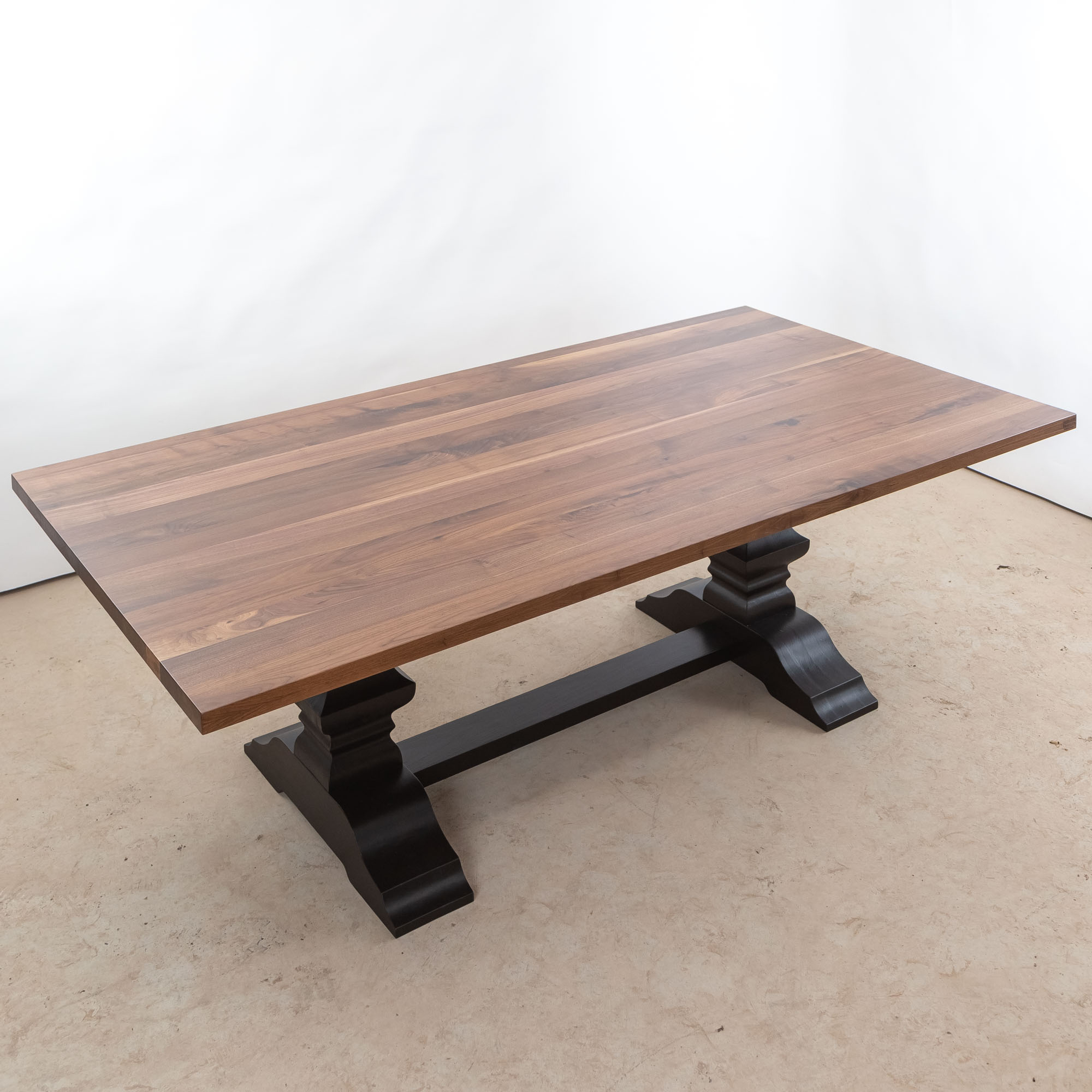 Dining Table Victorian Trestle with Two Tone Finish