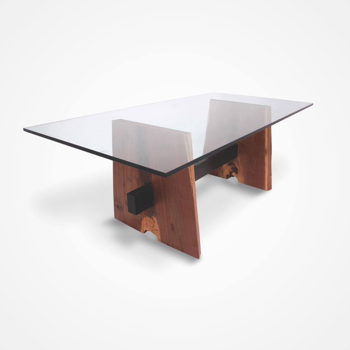 Dining Table Walnut Slab Legs and Through-Tenon Joint