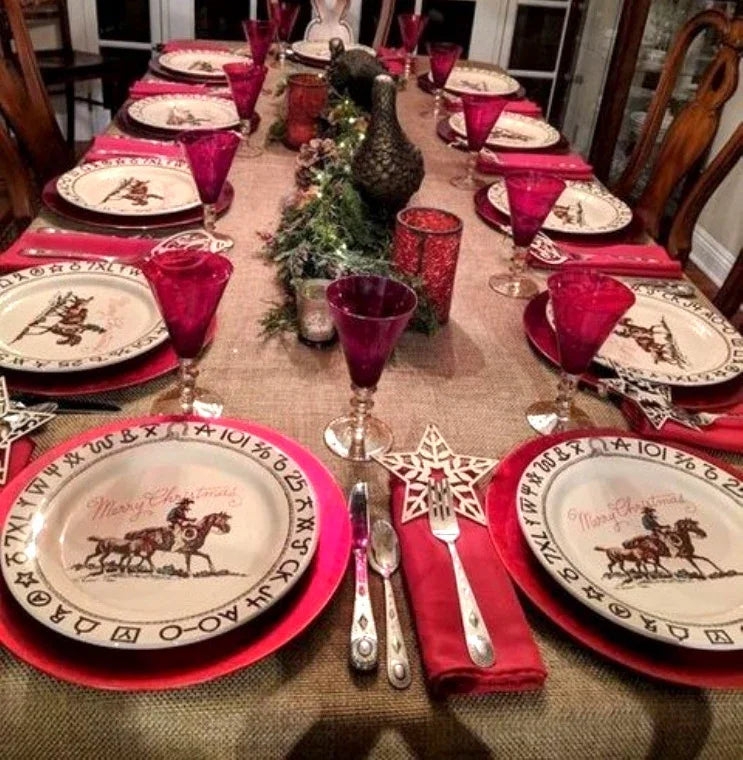 Dinner Plate Cattle Brand Border Western Holiday Dinnerware